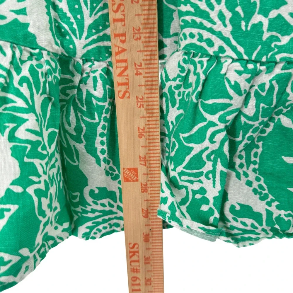 Zara Green Paisley Smocked Mini Dress Medium Festival Stagecoach Boho Spring - Picture 7 of 7